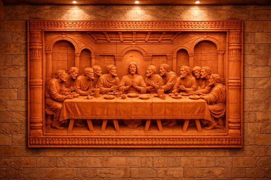 Divine Last Supper Terracotta Tile Mural